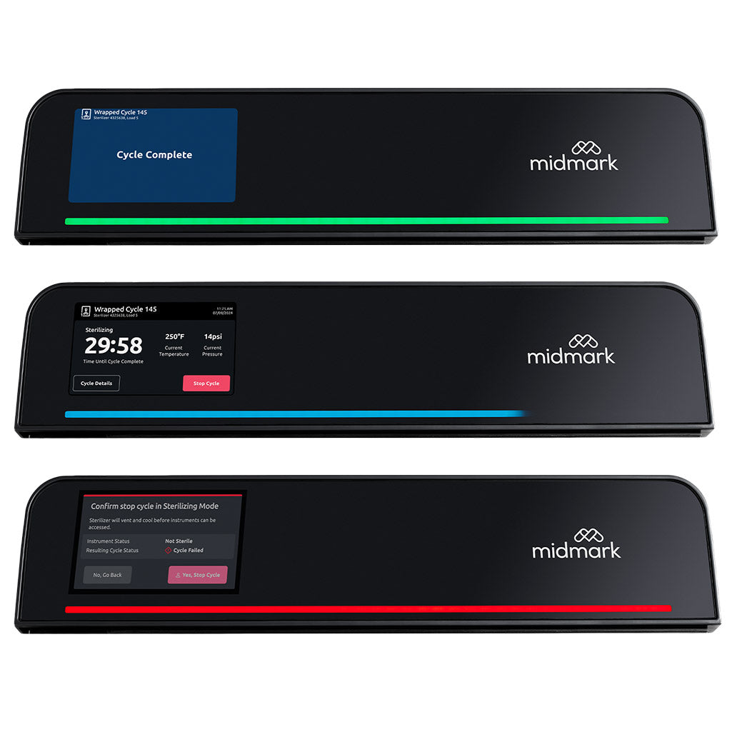 Midmark M9-050 Sterilizer Cycle Status- Cycle in Progress, Cycle Complete, Cycle Error