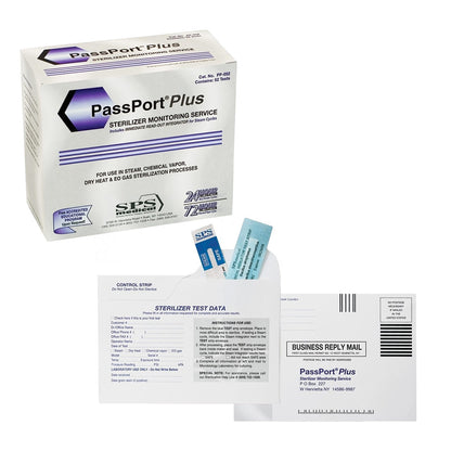 PassPort Plus sterilizer monitoring service packaging on a white background