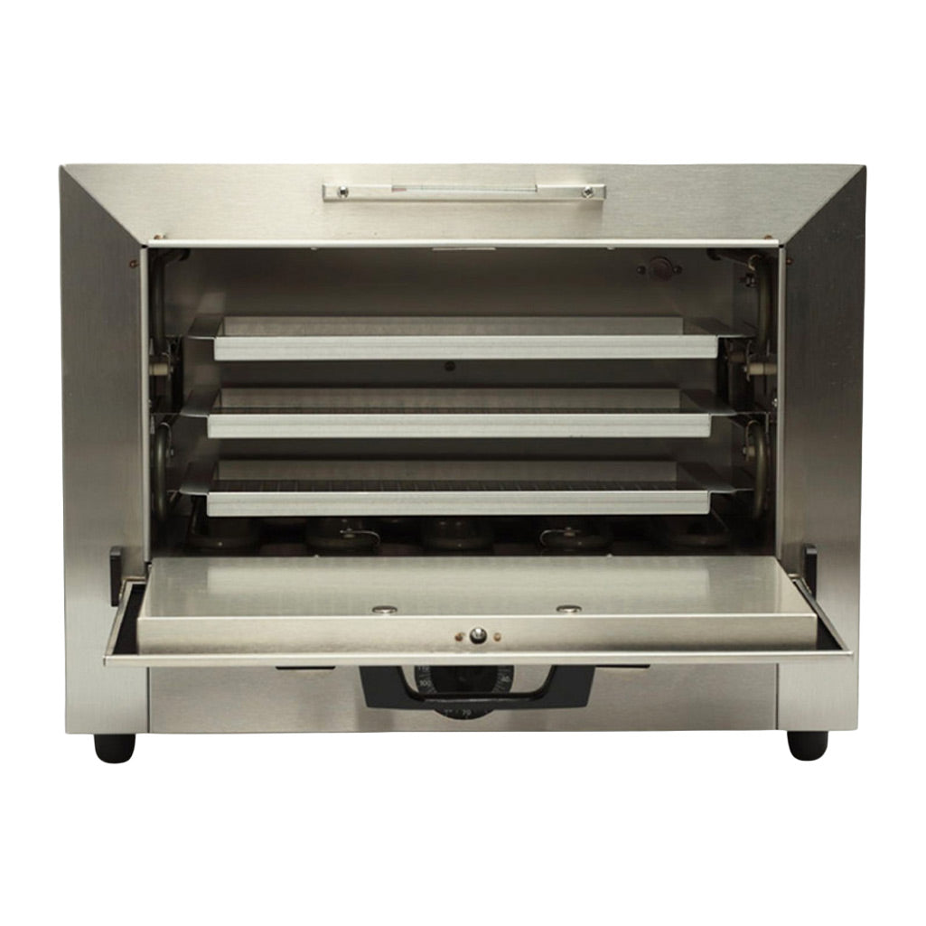 CPAC SteriDent Dry Heat Sterilizer with Door Open Displaying Three Trays on White Background