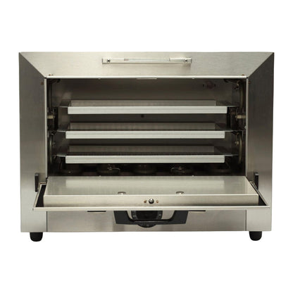 CPAC SteriDent Dry Heat Sterilizer with Door Open Displaying Three Trays on White Background