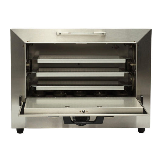 CPAC SteriDent Dry Heat Sterilizer with Door Open Displaying Three Trays on White Background
