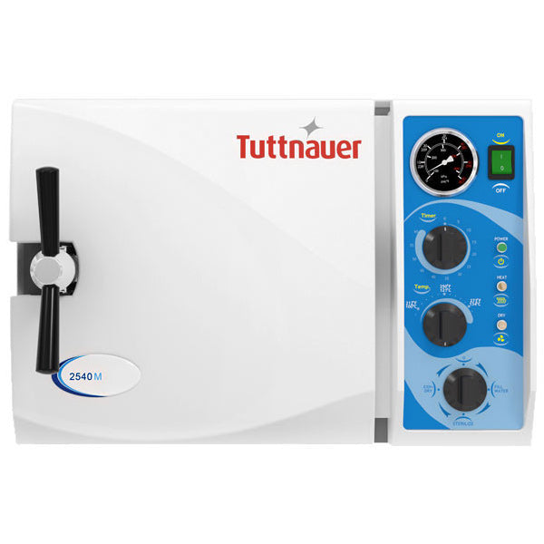 Tuttnauer 2540M Manual Autoclave Displayed On a White Background 