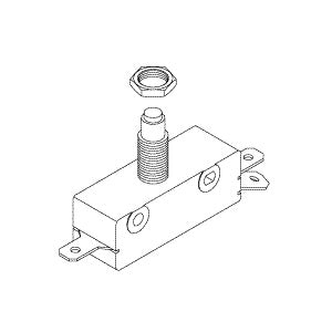 Technical Drawing of a Tuttnauer Door Switch on a White Background