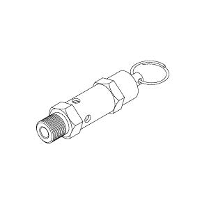 Technical Drawing of a Tuttnauer Safety Valve on a White Background